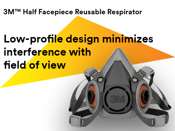 3M Half Facepiece Reusable Respirator 6300, NIOSH, Large