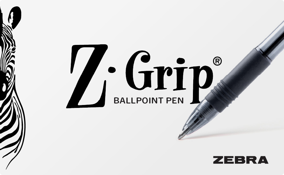 Zebra Pen Z-Grip Retractable Ballpoint Pen, Medium Point 1.0mm, 12 Black & 12 Blue Ink Pens, Bulk Pack of 24