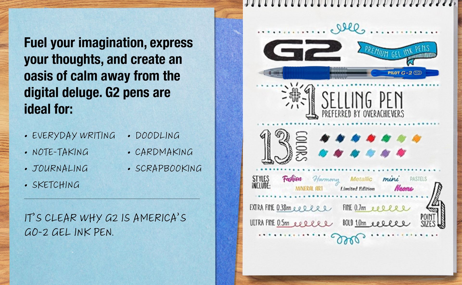 Pilot G2 Premium Gel Roller Pen, Retractable and Refillable, Bold Point 1 mm, Blue Ink, 36 Count