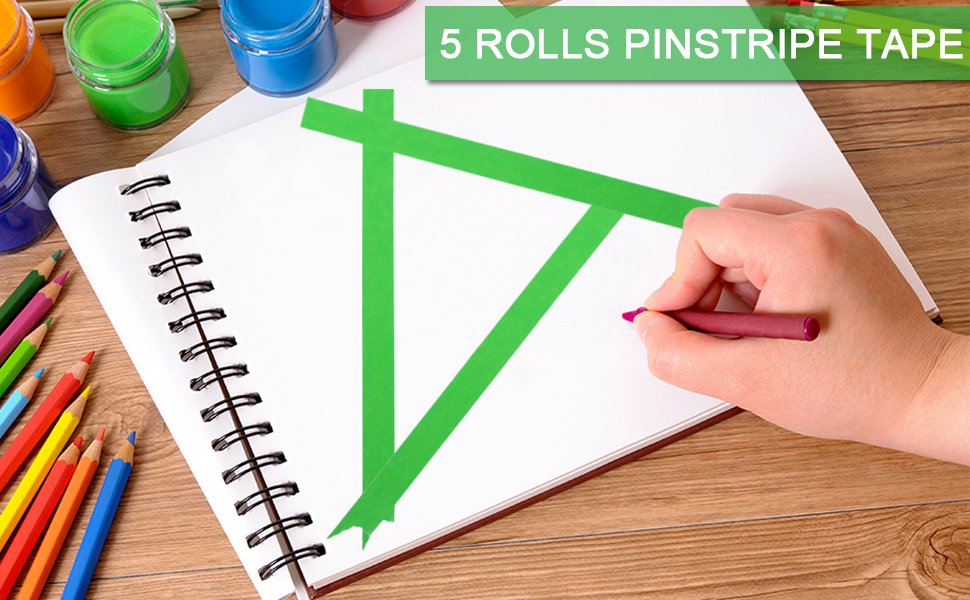 5 Rolls Pinstripe Tape Thin Painters Masking Tape