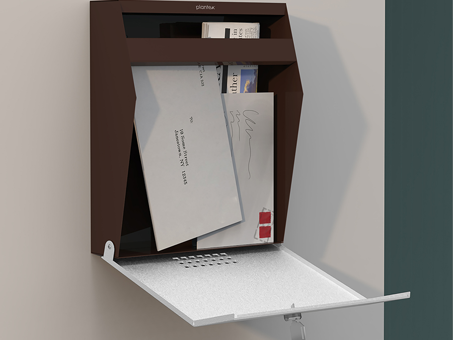 Plantex Letter Box/GI Steel Suggestion Box for Office with Key Lock/Post Box for Gate Home/Complaint Box/Wall Mounted Mail Box - (Coffee & White)