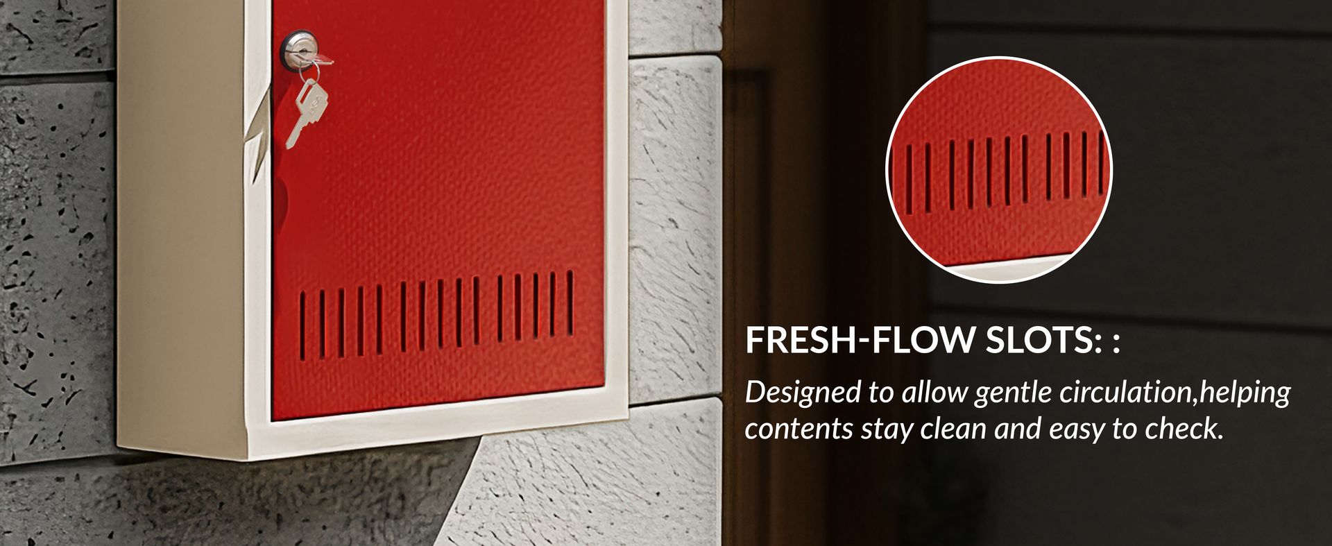 Plantex Letter Box for Home/GI Steel Mail Box/Suggestion Box for Office/Complaint Box for Hote/Post Box for Home Gate & with Secure Lock - (Red & Ivory) - Big Size Wall Mounted