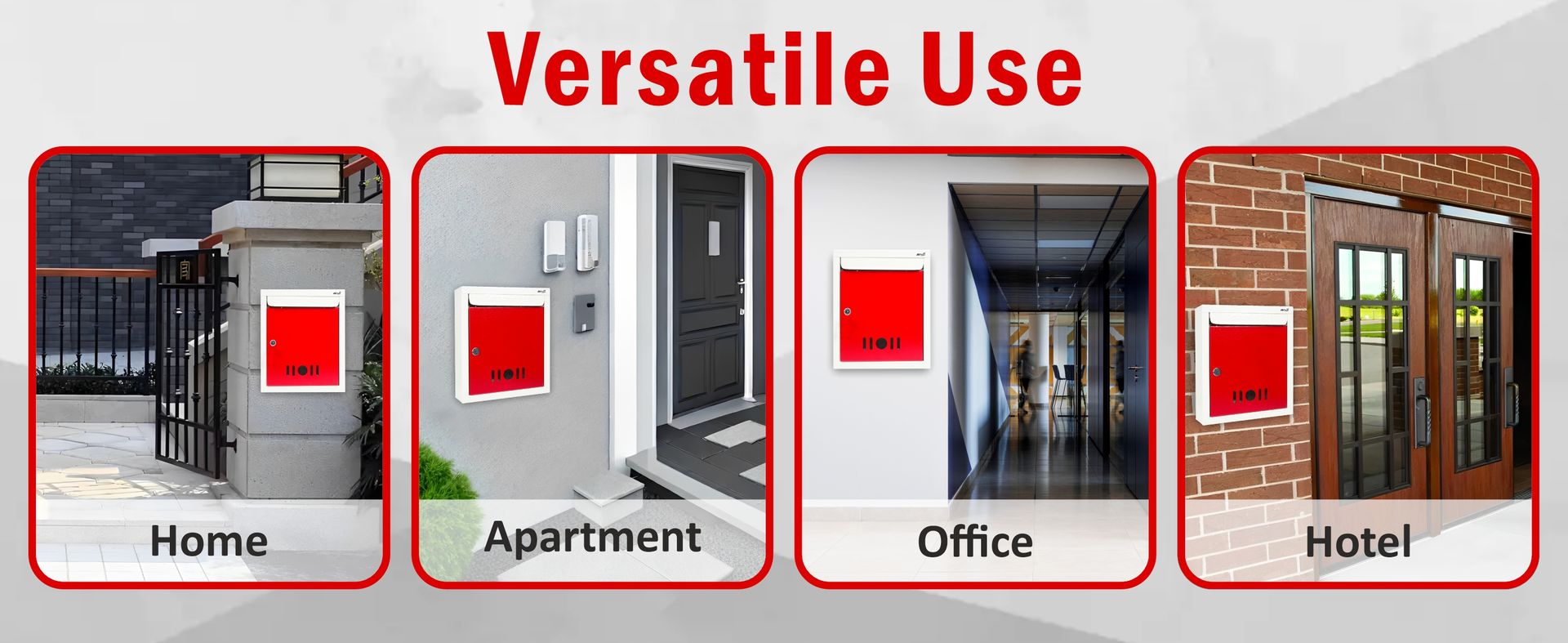 JD FRESH Wall Mount A4 Size Letter Box/Mail Box/Suggestion Box/Complaint Box for Office/Post Box for Home gate with Clear Window View & Secure Key Lock - (Red & Ivory)