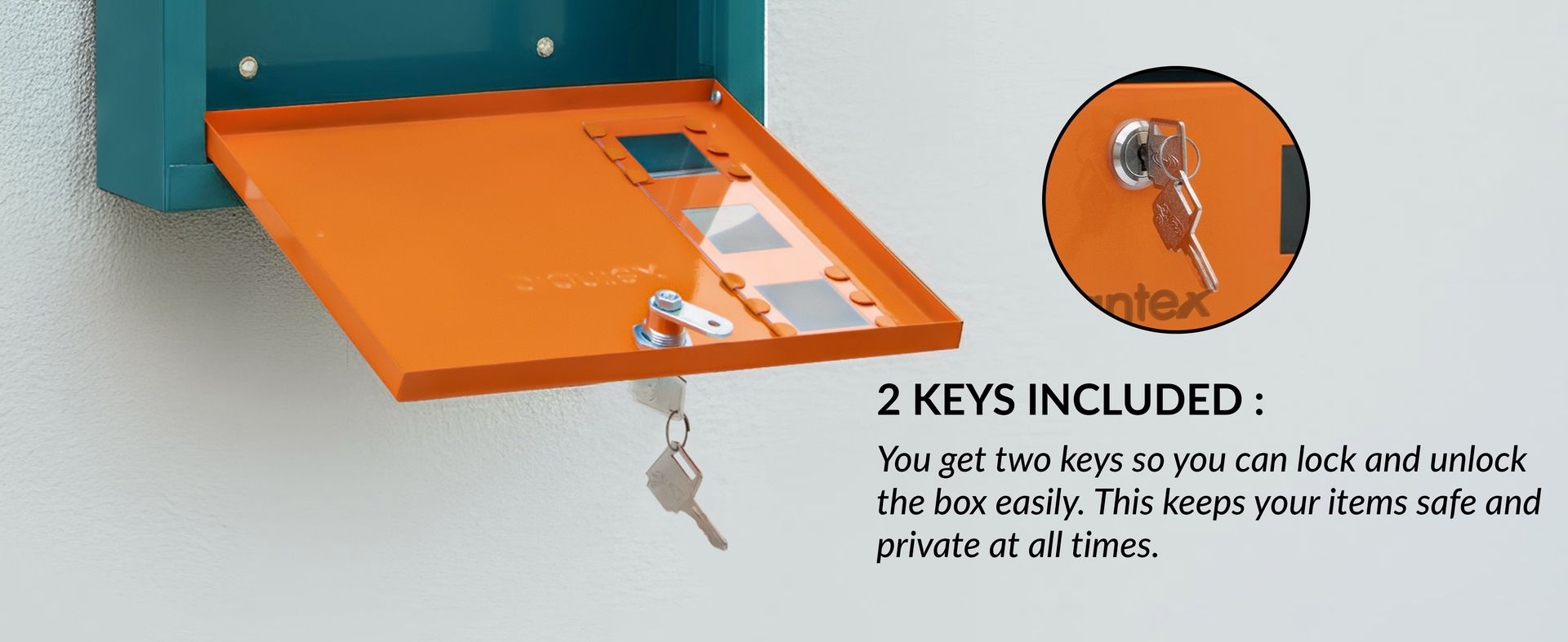Plantex GI Steel Letter Box/Complaint Box/Small Suggestion Box for Office/Post Box for Home/Wall Mount Mail Box - (Green & Orange)