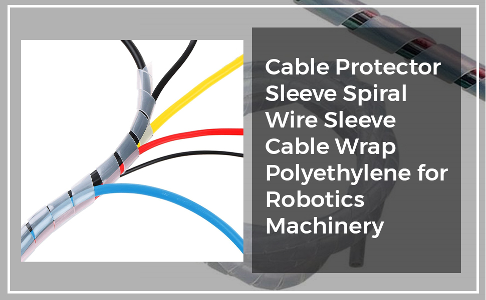 12mm X 5 Meter Cable Protector Sleeve Spiral Wire Sleeve Cable Wrap Polyethylene for Robotics Machinery and 3D Printer CNC Machine Computer PC TV or Electric Wires Used for Commercial (5 mtr White)