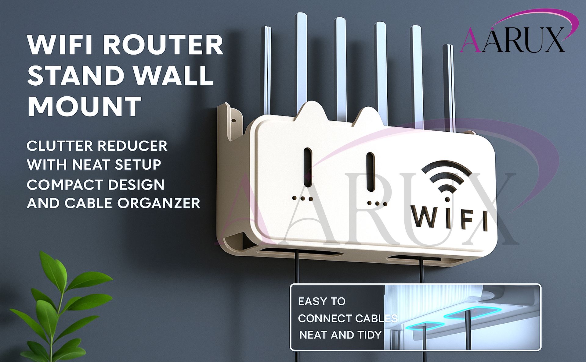 Wall Mount WiFi Router Shelf, White
