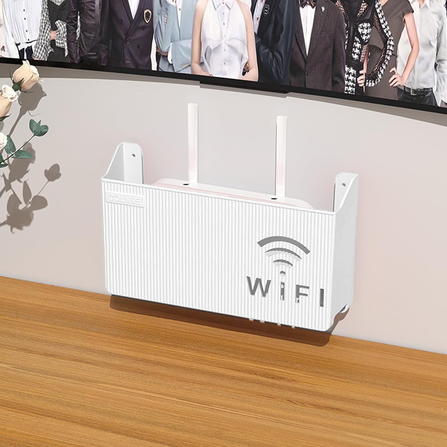 Wall Mount WiFi Router Shelf, White