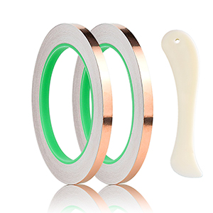 wonderway Double Sided Conductive Copper Foil Tape for Stained Glass Welding, Electrical Repairs 2Pcs (1/4 inch)