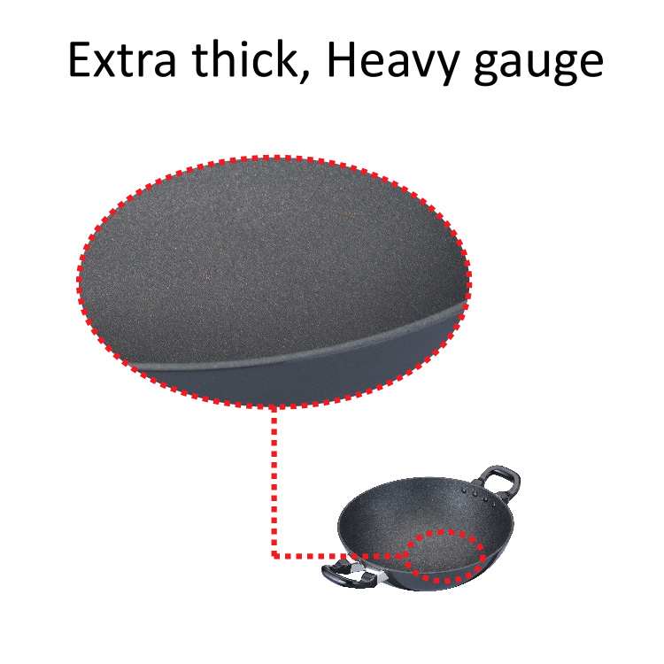 Hawkins Futura 2.5 Litre Deep Fry Pan, Non Stick Kadai with Stainless Steel Lid, Round Bottom Kadhai, Black (NK25S)