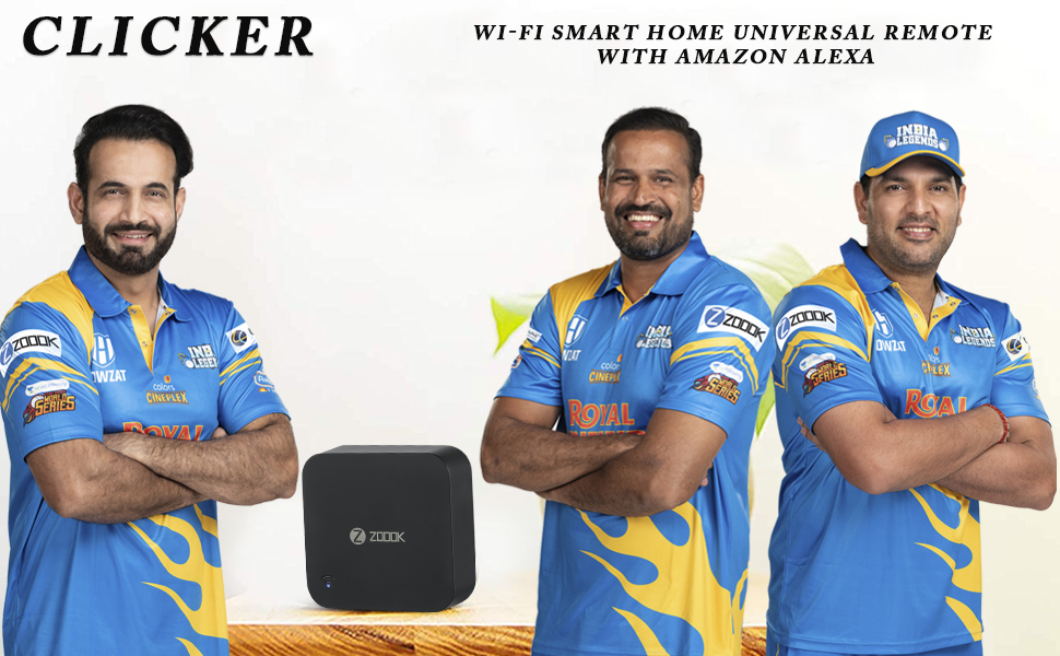 Zoook Clicker WiFi Smart Home Universal Remote with Alexa | Remote for Air Conditioner | TV | DTH |Home Theatre (Black)