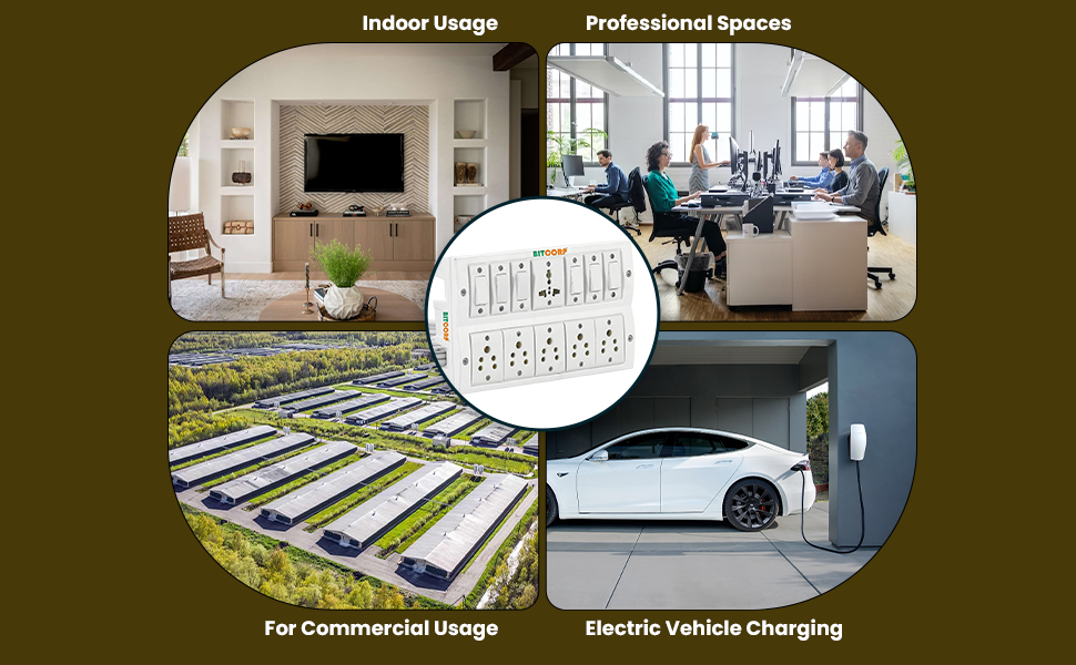 Bitcorp 2500W Power Strip, 6A Universal Extension Board with 6 Socket 6 Switch, Surge Protector, 1 Meter Cord for Home Gadgets, Office, Fridge, Cooler, Air Conditioner (White) 220V