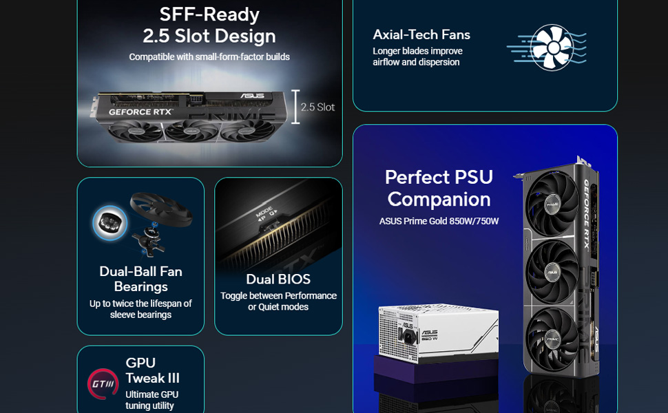 ASUS Prime GeForce RTX™ 5060 Ti 8GB GDDR7 OC Edition Graphics Card (PCIe® 5.0, 8GB GDDR7, HDMI®/DP 2.1, 2.5-Slot, Axial-tech Fans, Dual BIOS)