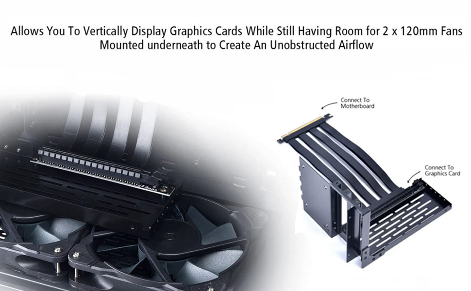 LIAN LI LANCOOL II-1X Premium PCI-E x16 3.0 Black Extender Riser Cable 200mm and Cover Bracket for LANCOOL II/LANCOOL 2/LANCOOL Two - LANII-1X