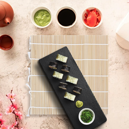 urban platter All Natural Bamboo Sushi Rolling Mat (100% Authentic Sushi Rolling Mat - 9.5 Inch x 10 Inch | Make Sushi at Home)