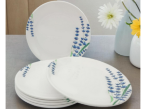 Superware | Pure Melamine | Buffet Plate Set – ForgetMeNot 12.5” (6 nos.) | Stain Free, Glazed Finish
