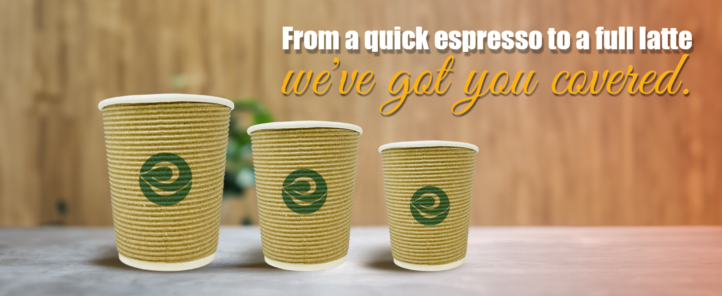ECO SOUL | 150 ml Brown Paper Ripple Cups | Pack of 100 | Disposable Paper Cups in Small Size | Insulated, Strong Disposable Coffee Cups for Tea, Coffee, & Hot Drinks