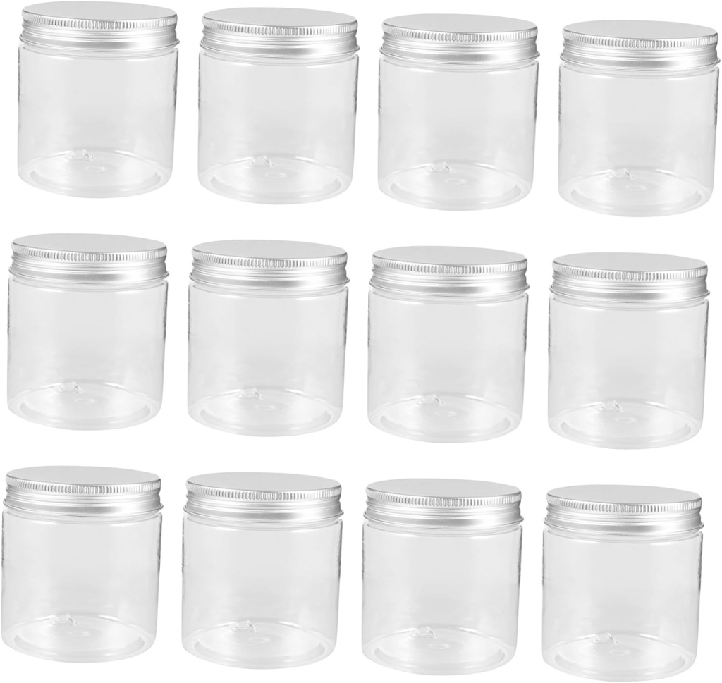 VOSAREA 12pcs Kitchen Storage Containers Plastic Jar Lid Food Storage Canister