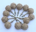 12 Knotty Door knobs - Nautical Drawer pulls - Jute Rope Drawer pulls