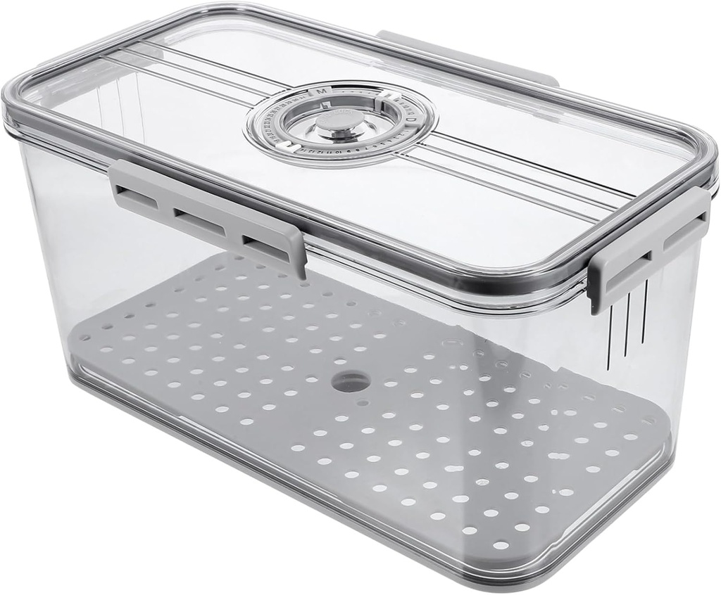 Insulated Food Container Airtight Bread Box Timer Recording Storage Boxes Lids for Fridge Kitchen