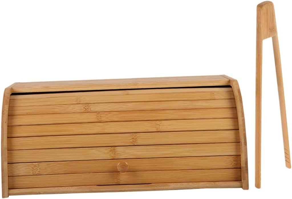 Bamboo Bread Box Countertop Organizer Airtight Bread Container Random Style