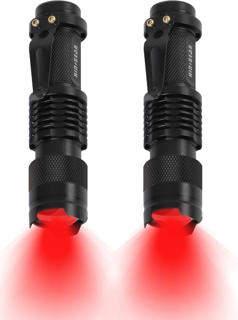 2 Pack Red Flashlight LED Single Mode Light 1 Mode LED Torch Scalable Red Light Flashlight for Astronomy Aviation Night Observation