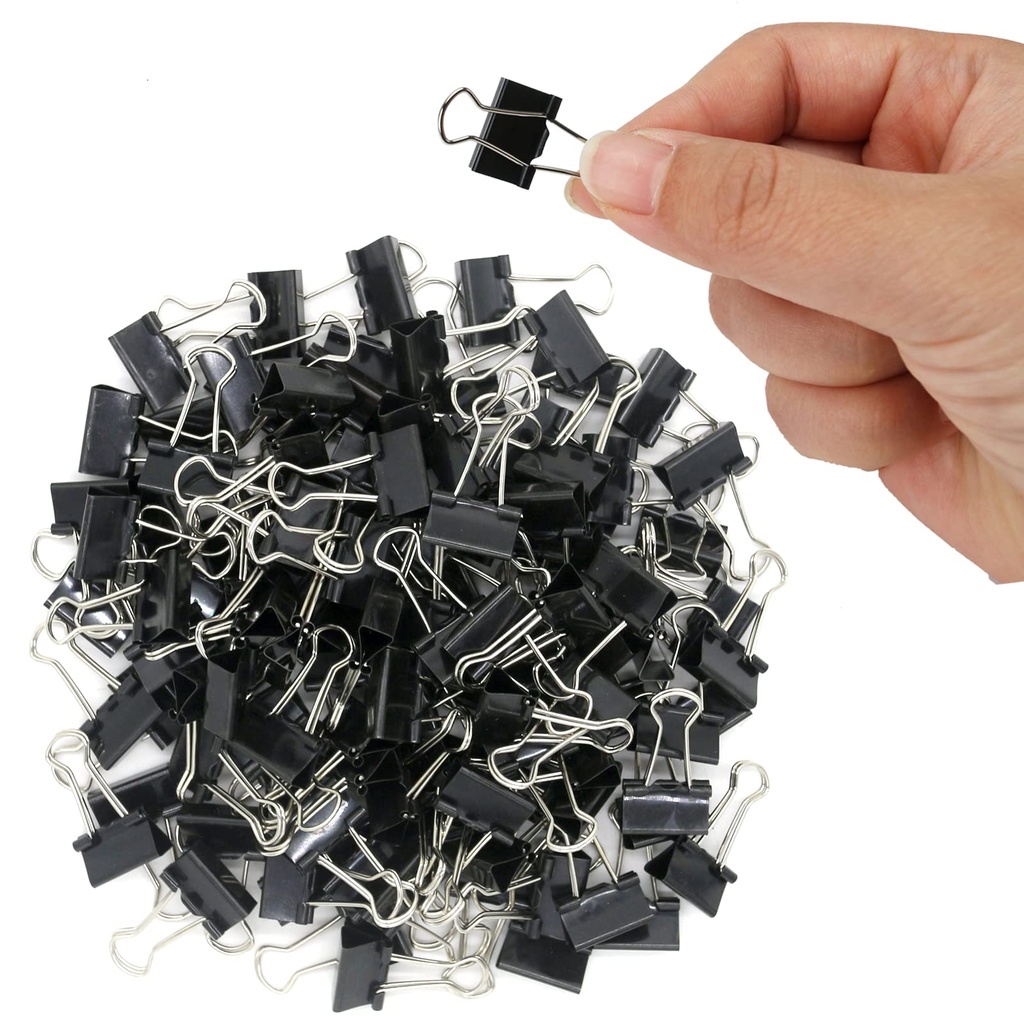 OWLKELA 120 embalagens Clips de 5/8 polegadas, Preto
