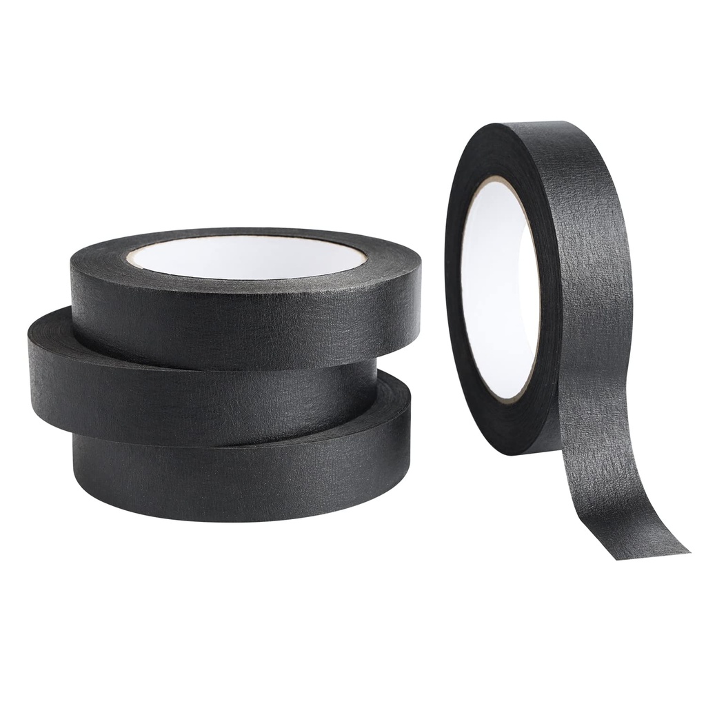 Lichamp 4 Pacote Preto Pintores Fita 1 polegadas