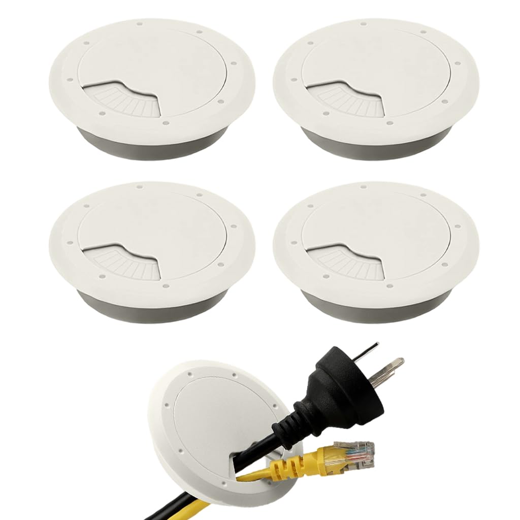 Serplex® 4Pcs Desk Grommets 2,36 polegadas Cabo redondo Grommets para escritório