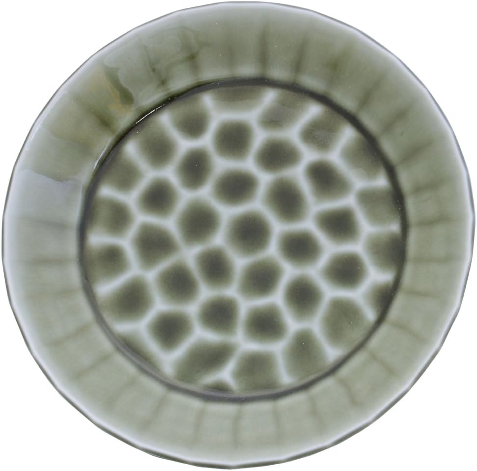 Mino Ware Plate Ash Glazed Turtle Shell