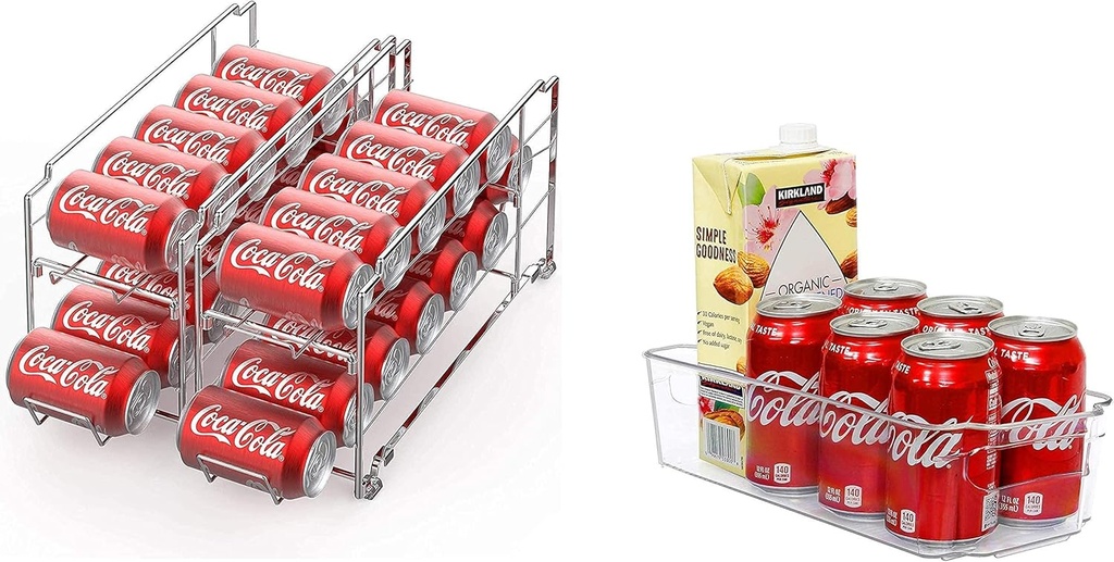 SimpleHouseware Stackable Beverage Can Dispenser + Kitchen Organizer Bin