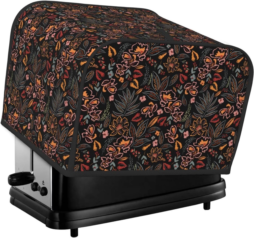 Oven Cover Kitchen Bread Machine Protector,4 Slice Toaster Cover For Home,Fingerprint Coaster Cover,Kitchen Small Appliance,Floral