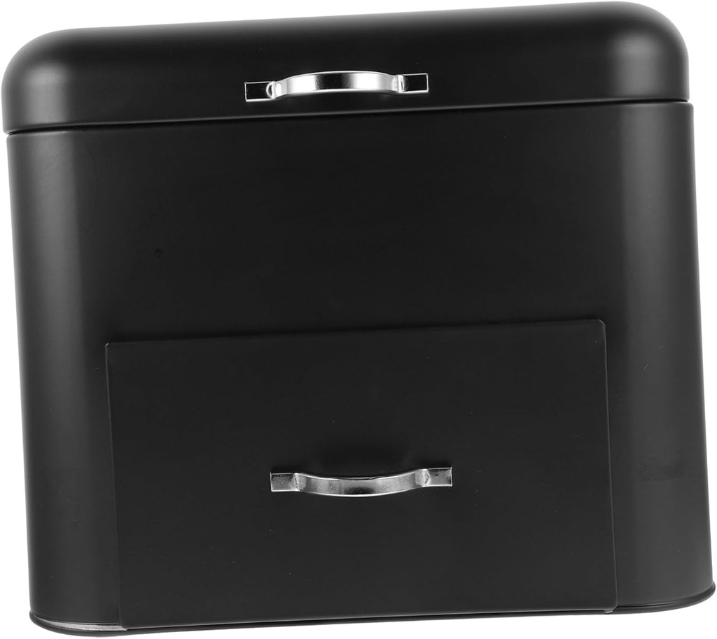 SECFOU Large Airtight Bread Box Sturdy Iron Material Bread Holder Storage Box Kitchen Food Container
