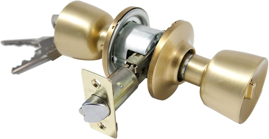 Tesa Assa Abloy 3500U0LM TULIPA Knobs Set for Doors Matte Brass Function 00 TULIPA