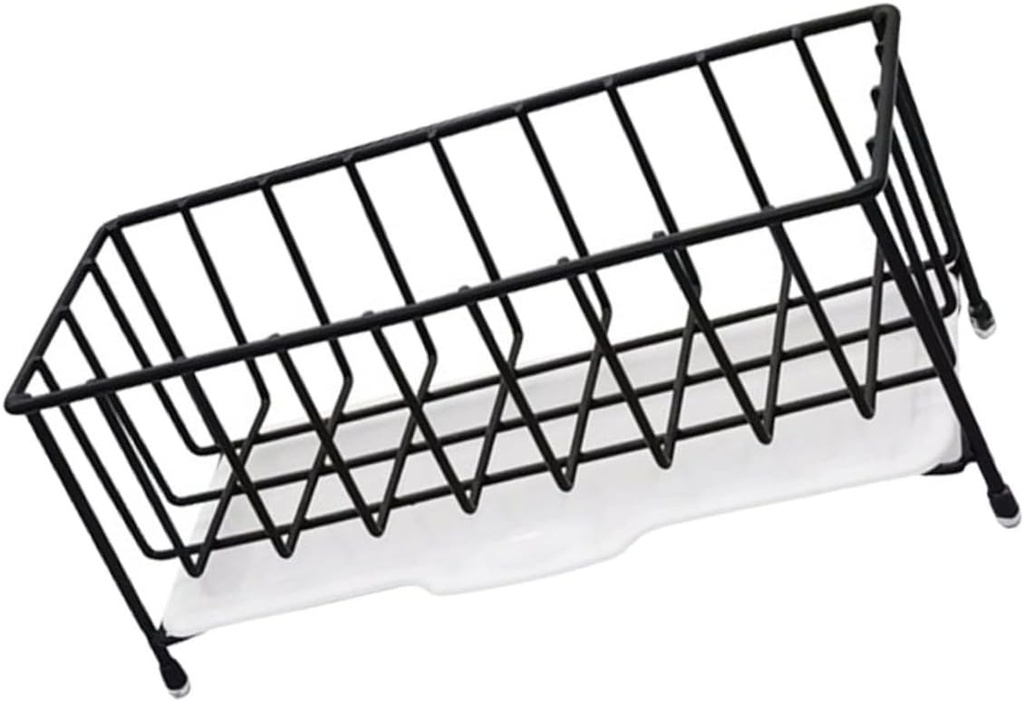 Alipis Countertop Drain Basket Kitchen Sink Sponge Holder Multi-Function Sponge Holder Kitchen Storage Rack