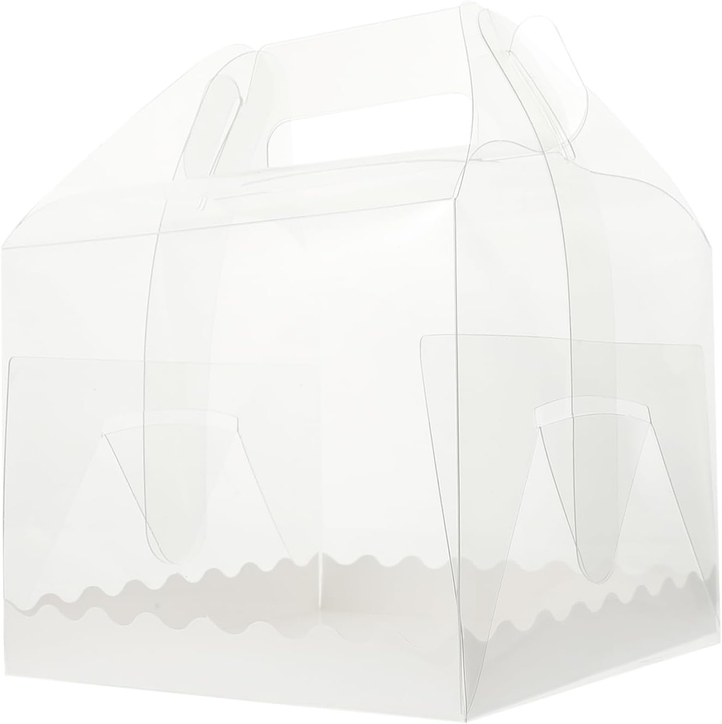 5'' Cake Box Handle 10pcs Transparent Cake Containers for Storage Display and Transport
