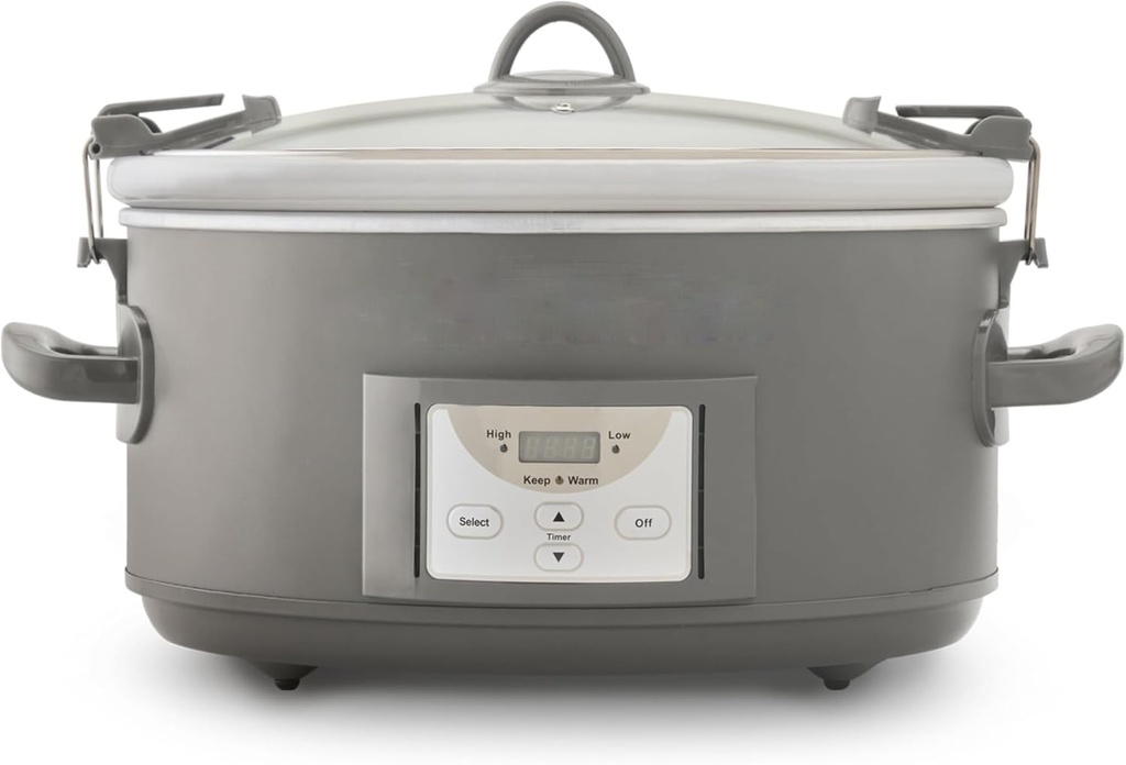 7-Quart Cook and Carry Programmable Slow Cooker, Grey
