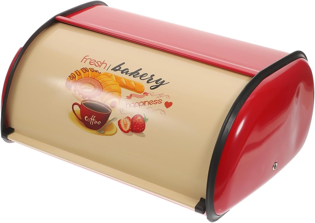 Alipis Stainless Steel Bread Box Large Capacity Bread Storage for Kitchen Countertop Red Extra Large