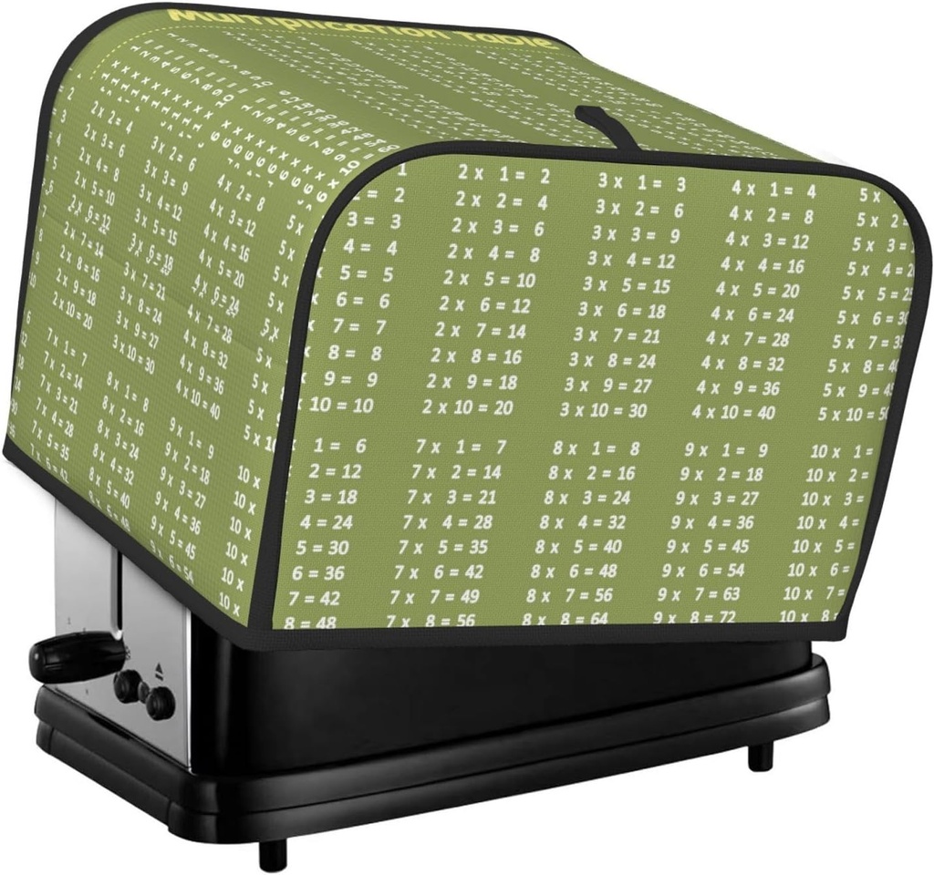 Oven Cover Kitchen Bread Machine Protector,4 Slice Toaster Cover For Home,Fingerprint Coaster Cover,Kitchen Small Appliance,Multiplication Table