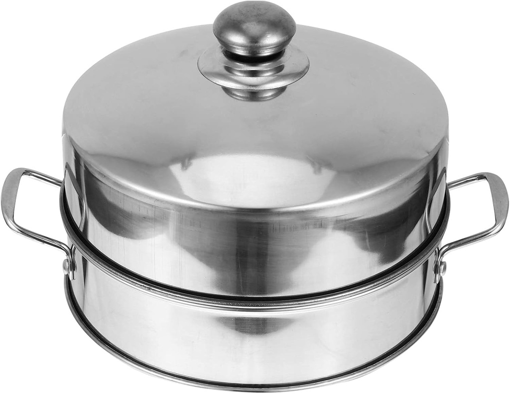 DOITOOL 24cm Food Steamer Stainless Cookware Collapsible Steamer Rack Pot Strainer Lid Multi-functional