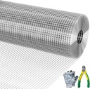 Galvanizing Hardware Cloth, Chicken Wire Mesh 1/2 inch 48in x 50ft, Chicken Wire Fence Rolls for Garden Plants, for Chicken Coops and Pet Fences Heavy Duty Cutting Pliers and Gloves