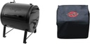 Char-Griller E82424 Smoker Side Fire Box Portable Charcoal Grill + Grill Cover Bundle