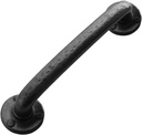 Rustic Cabinet Pulls Antique Black Drawer pulls Curved, 6 1/8" Length (5" Hole Center