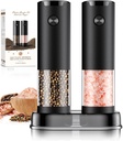 Electric Salt and Pepper Grinder Set Automatic Battery Pepper Mill Shakers Adjustable Coarseness Upgraded Larger Capacity with Led Home and Kitchen Appliances for New House Warming Gifts