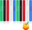 10pcs Reusable Metal Straws, Metal Straw for Outdoor Travel, Coffee, Drinking Straws(Black, Silver, Green, Red, Blue)
