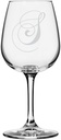 Chopin Script Etched Monogram All Purpose 12.75oz Wine Glass (Letter S)