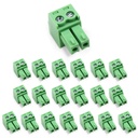 20 pcs 2 Pin KF2EDG 3.81mm Pitch Pluggable PCB Angle Screw Terminal Block Plug Connector Socket Panel Mount DIY