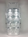 THAI ALUMINIUM 16 CM CONTAINER SILVER PINTO 4 STACK LUNCH BOX TIFFIN COLLECTIBLE