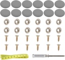 Set of 12 Grey Leather Snap Upholstery Buttons Fit for Tufting Furniture Bed Sofa Chair, Car Seat RV Roof Headliner Interior Cloth Fixing with Installation Tool