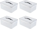 4-Pack 14.5 L Food Sealed Storage Container, Plastic Boxes with Airtight Lid