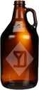 US Army - 26th Infantry Division - Yankee Division SSI Shoulder Sleeve Patch Etched Glass Beer Growler 64 oz